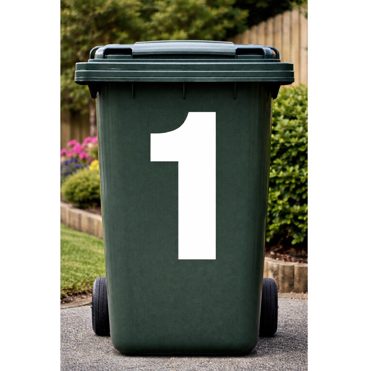 Best Hardware Peelable Numerical Wheelie Bin Number 1 White 150mm 42371