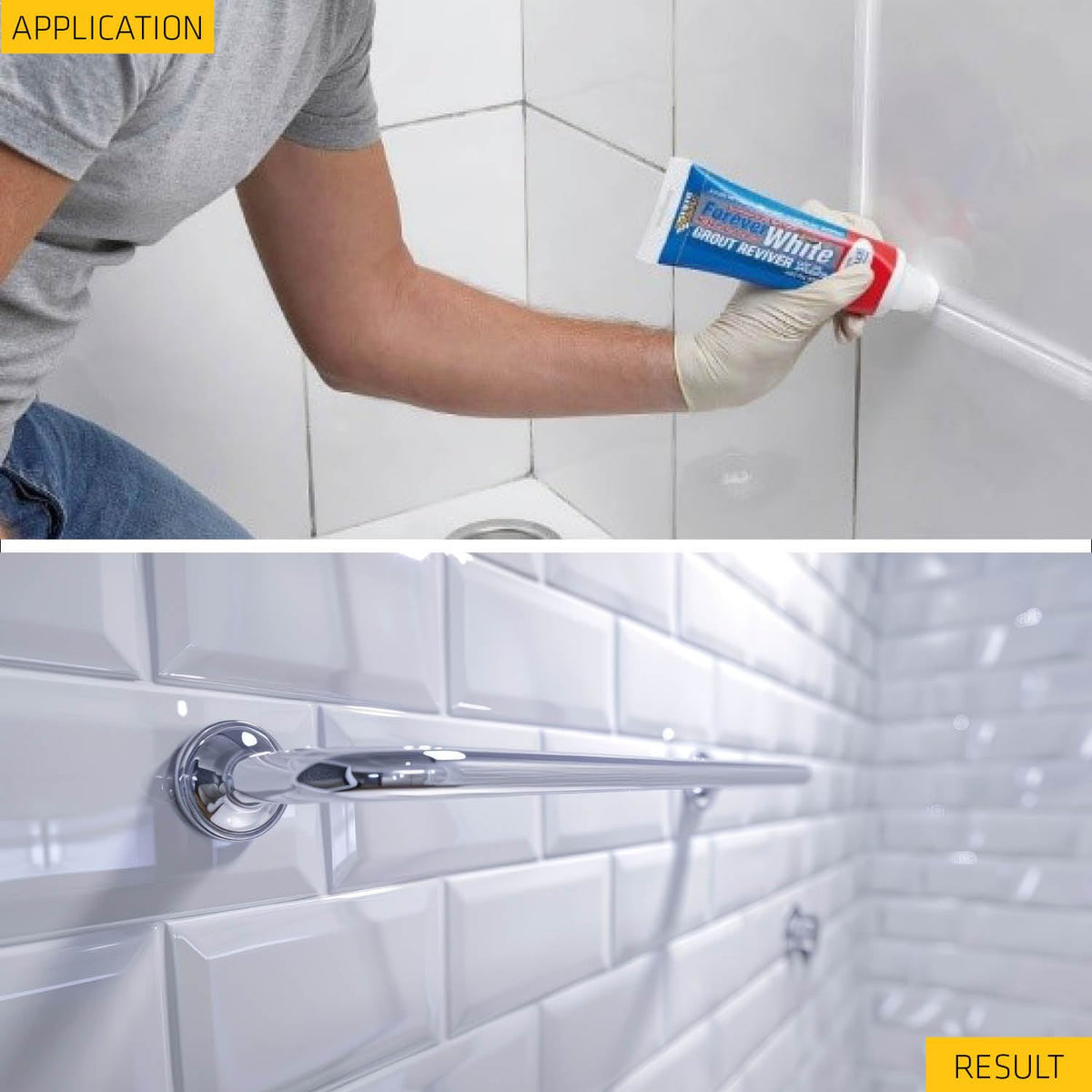 Everbuild Forever White Grout Reviver Multicoloured 200ml 487331 | With Mould Shield-Easy Applicator and Waterproof | Easy Use