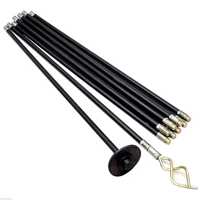 Dekton Drain Rod Set Black 100cm x 7cm x 12.5cm Pack of 12 DT30310