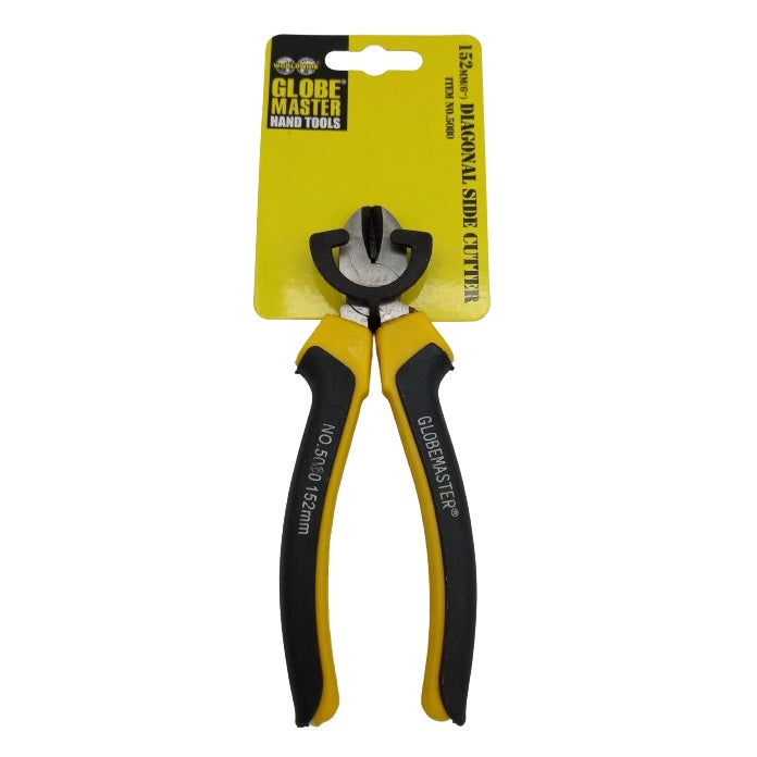 Globe Master Diagonal Side Cutter Pliers Yellow and Black 152mm 5080 | Heavy Duty Hand Tool | Precision Cutting for Wires and Cables