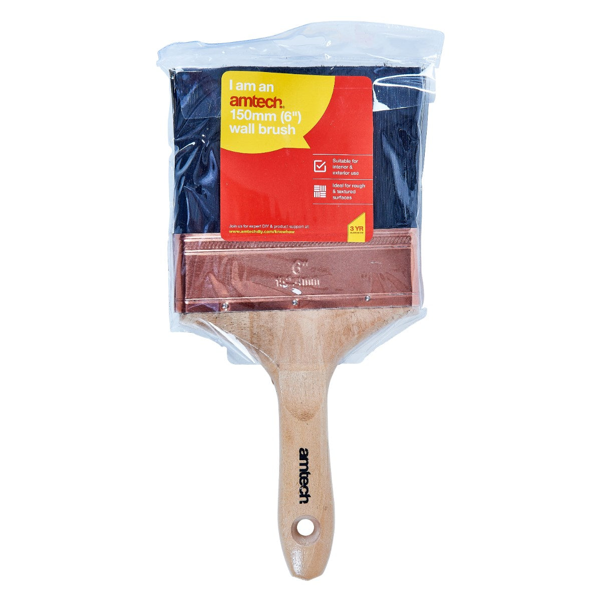Amtech Professional Wall Brush 6-Inch S3965 | Suitable for Interior and Exterior Use | Ideal for Rough and Textured Surfaces