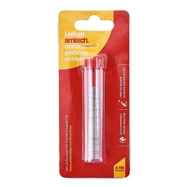 Amtech General Purpose Solder Chrome 1mm x 190cm S1751 | Lead Free and Environmentally Friendly