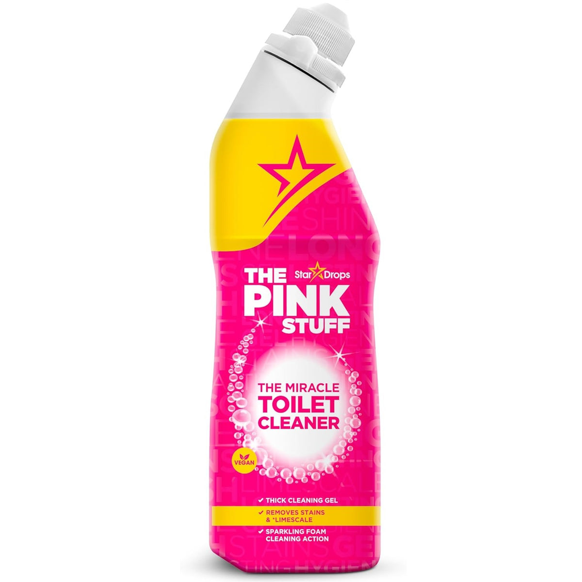 Star Drops The Pink Stuff Miracle Toilet Cleaner Multicoloured 750ml HOSTA012A | Removes Stains and Limescale | Thick Cleaning Gel | Sparkling Clean | Efective Foaming Formula