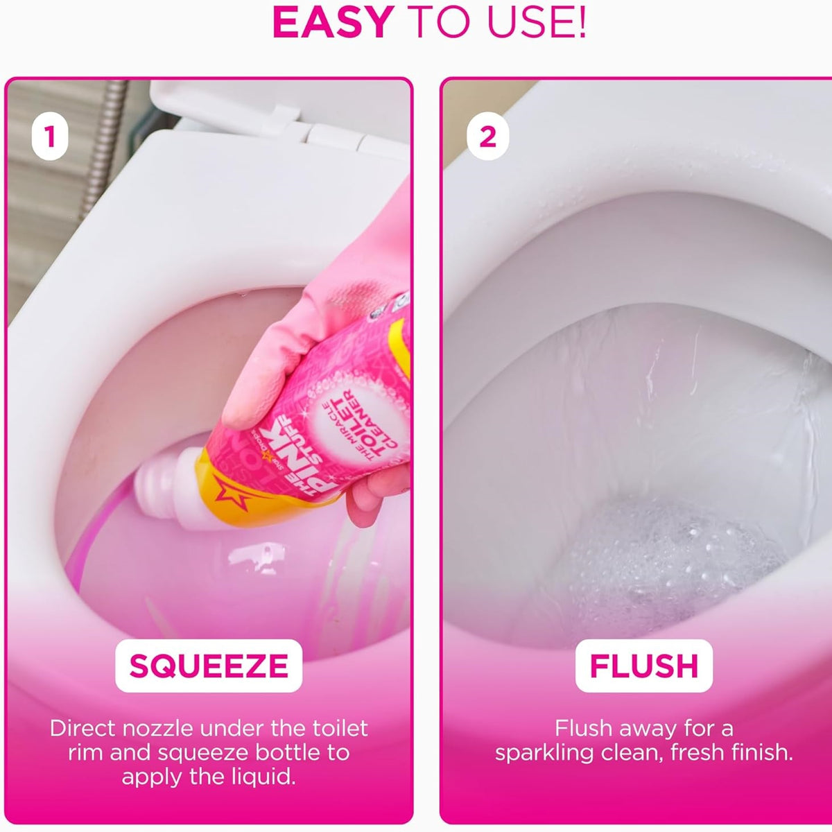 Star Drops The Pink Stuff Miracle Toilet Cleaner Multicoloured 750ml HOSTA012A | Removes Stains and Limescale | Thick Cleaning Gel | Sparkling Clean | Efective Foaming Formula