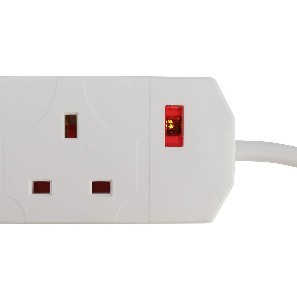 Pifco 4 Gang Extension Lead with Switch White 5Mtr PIF2049 | 13A | UK Plug Power Extension Cable | For Home and Office