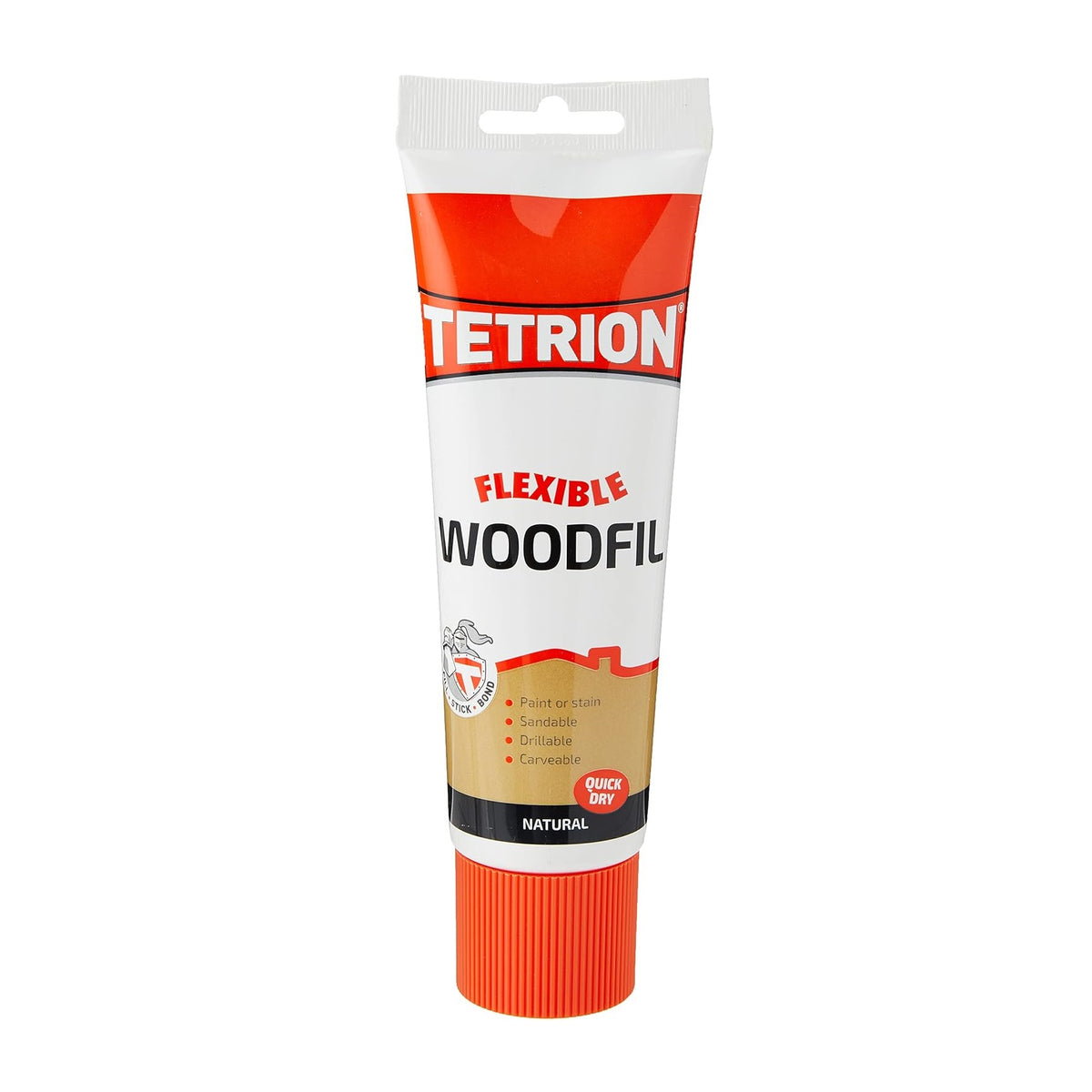 Tetrion Flexible Ready Mixed Woodfil Natural 330g WFN330 | Quick Dry | Sandable | Drillable | Carveable | Waterproof
