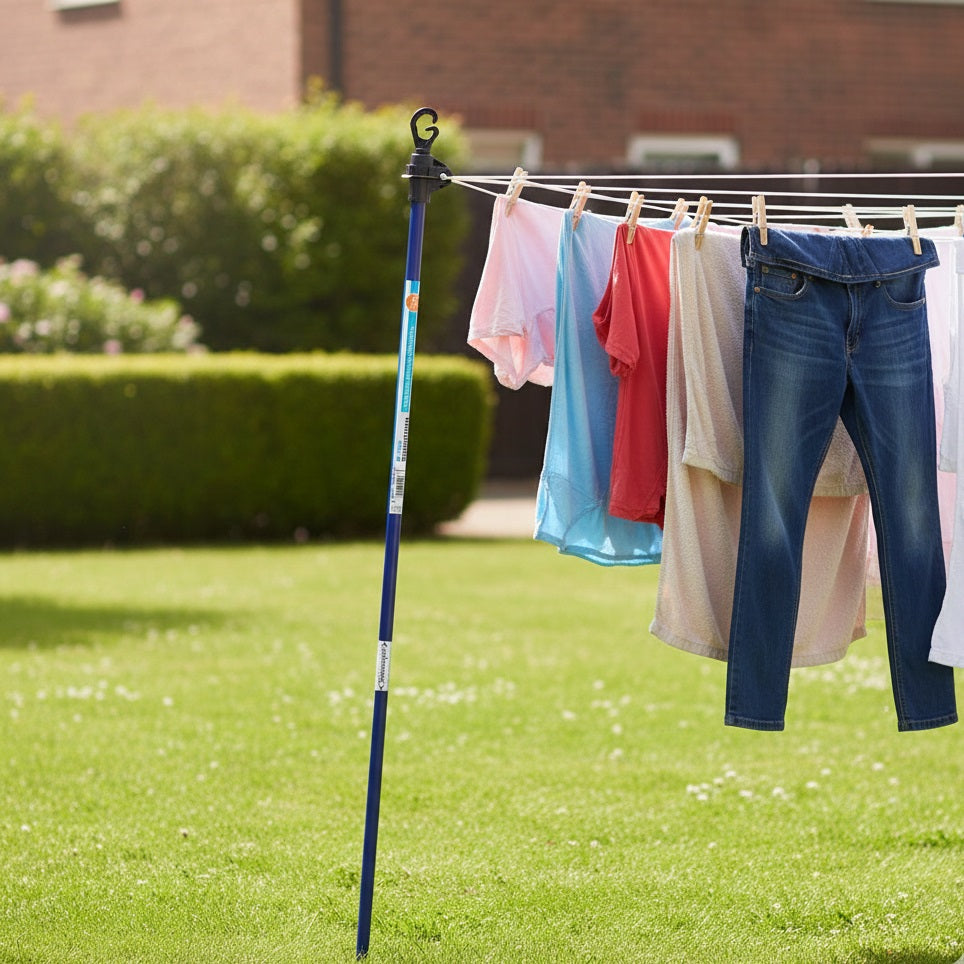 Kingfisher Telescopic Clothes Line Prop Blue 2.4Mtr CPROP | Adjustable Washing Line Support Pole | Extendable Laundry Line Prop | Outdoor Clothes Line Support | Heavy Duty Drying Pole | Garden Laundry Aid