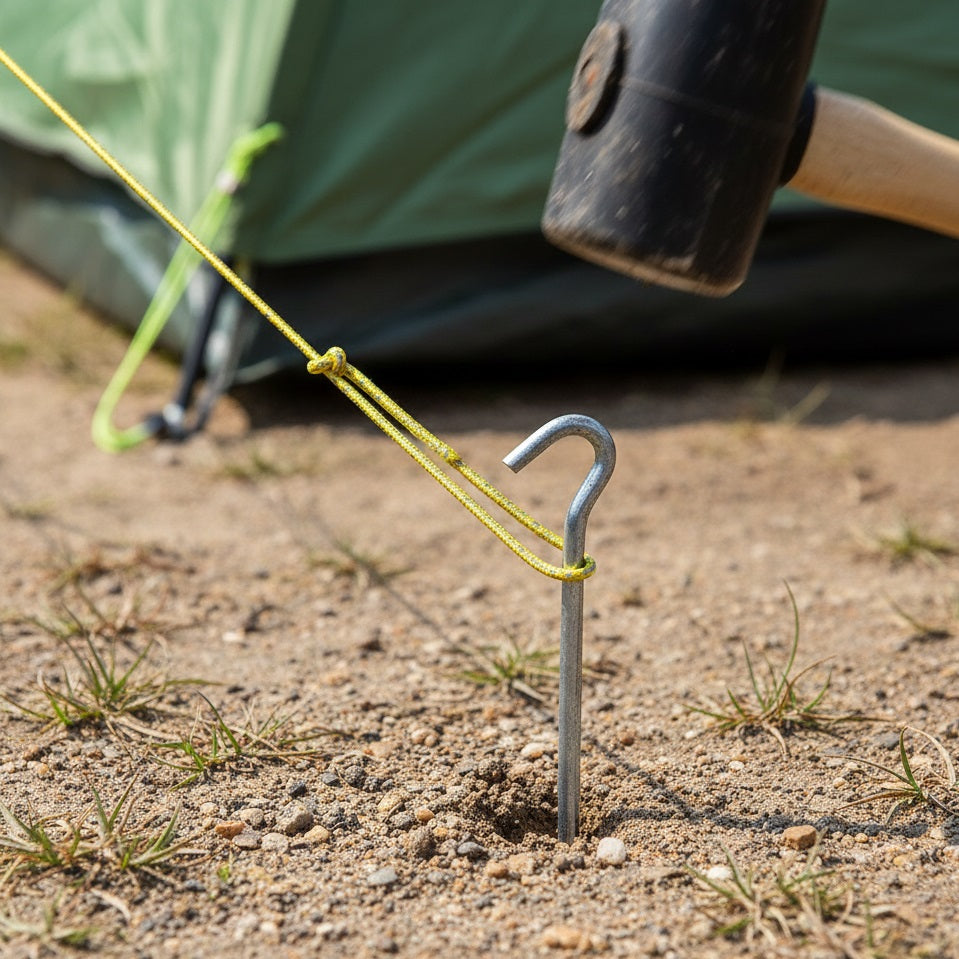 Blackspur Galvanised Metal Steel Tent Peg Silver 9-Inch Pack of 10 GP100