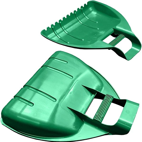 Whitefurze Leaf Grabber Green Pack of 2 G25LG1 | Lightweight Garden Leaf Scoops | Easy Lawn and Yard Debris Collection | With Non-Slip Handles