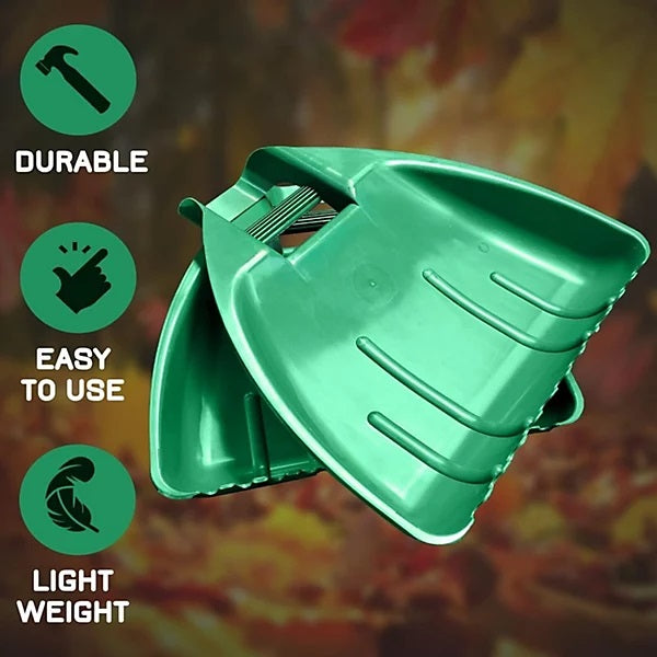 Whitefurze Leaf Grabber Green Pack of 2 G25LG1 | Lightweight Garden Leaf Scoops | Easy Lawn and Yard Debris Collection | With Non-Slip Handles