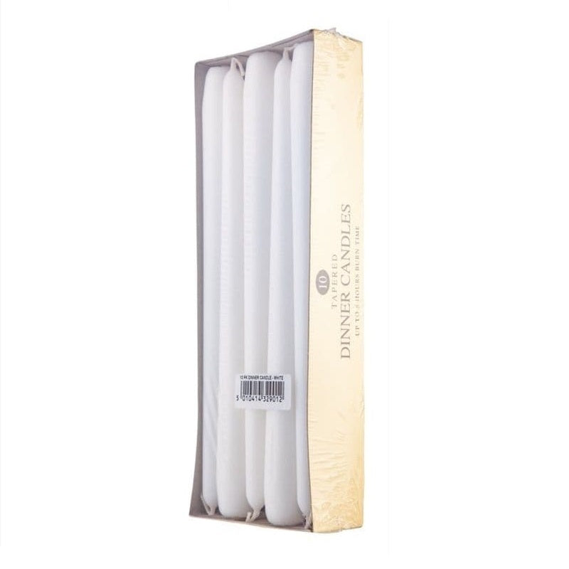 Prices Tapered Dinner Candles White Pack of 10 CDD000628 | Candles for Dining-Events and Home Decor