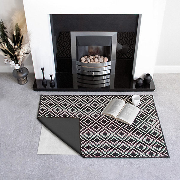 JVL Rug Safe Rug to Carpet Gripper Pad White 65cm x 95cm 07-098 | Non-Slip Rug Underlay | Prevents Movement and Curling | For Carpet Flooring | Trim to Fit