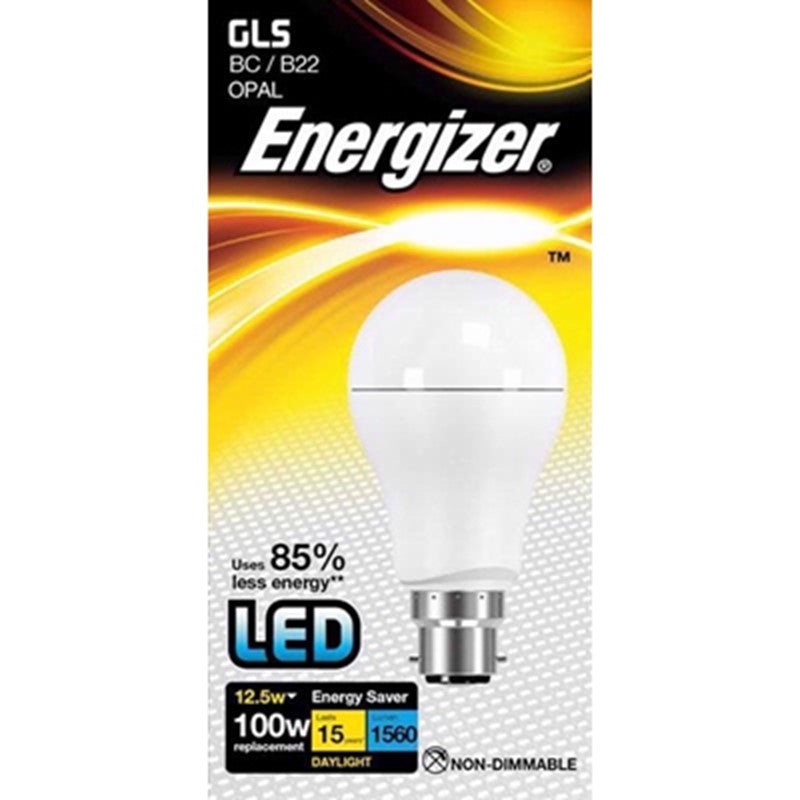 Energizer GLS BC-B22 LED Light Bulb White S9427 | 12.5W | 100W Replacement | 1560 Lumens | 15-Year Lifespan | Non-Dimmable