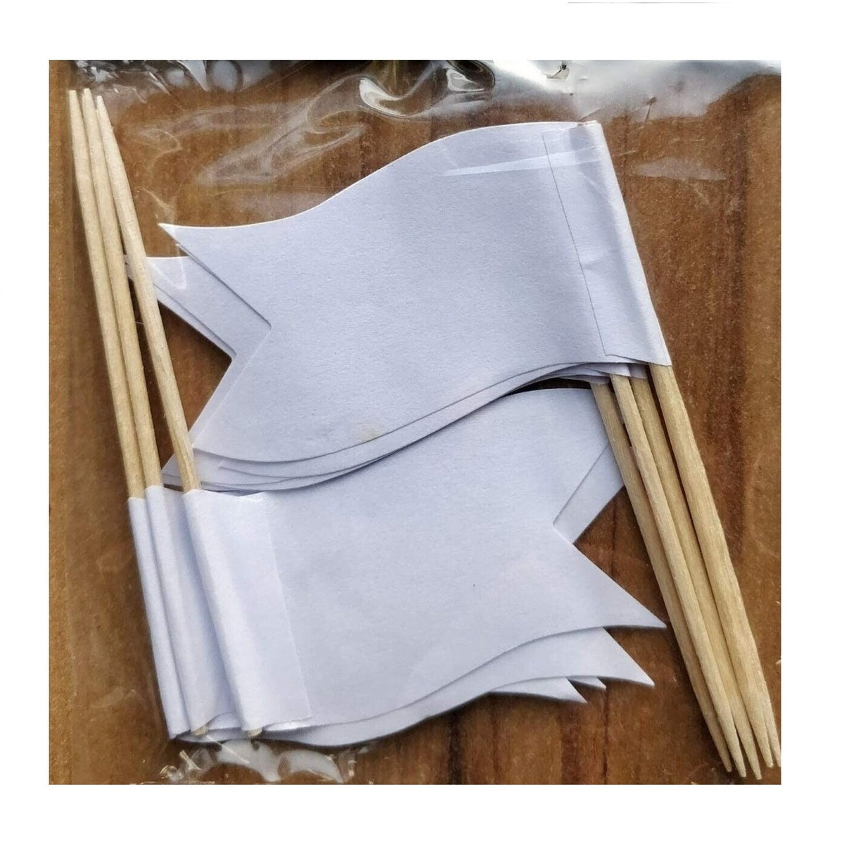 Caroline Sandwich Flags White 80mm x 2mm Pack of 10 1142