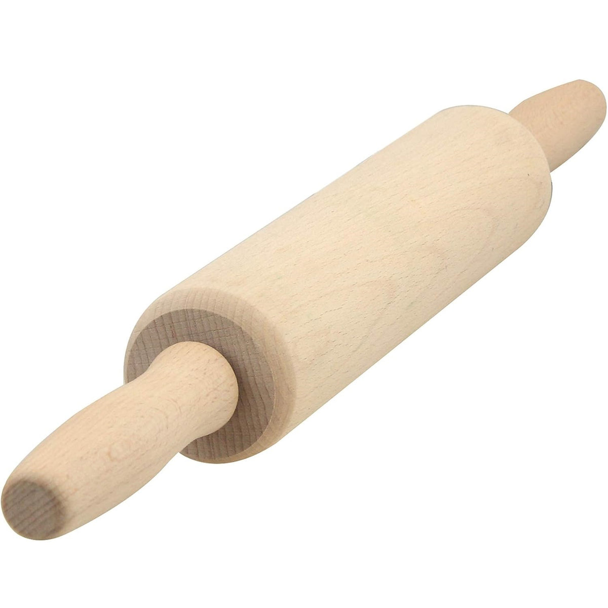 Apollo Wooden Rolling Pin Brown 43cm 9104 | Solid Natural Wood Dough Roller for Baking | Smooth Finish | Comfortable Handles