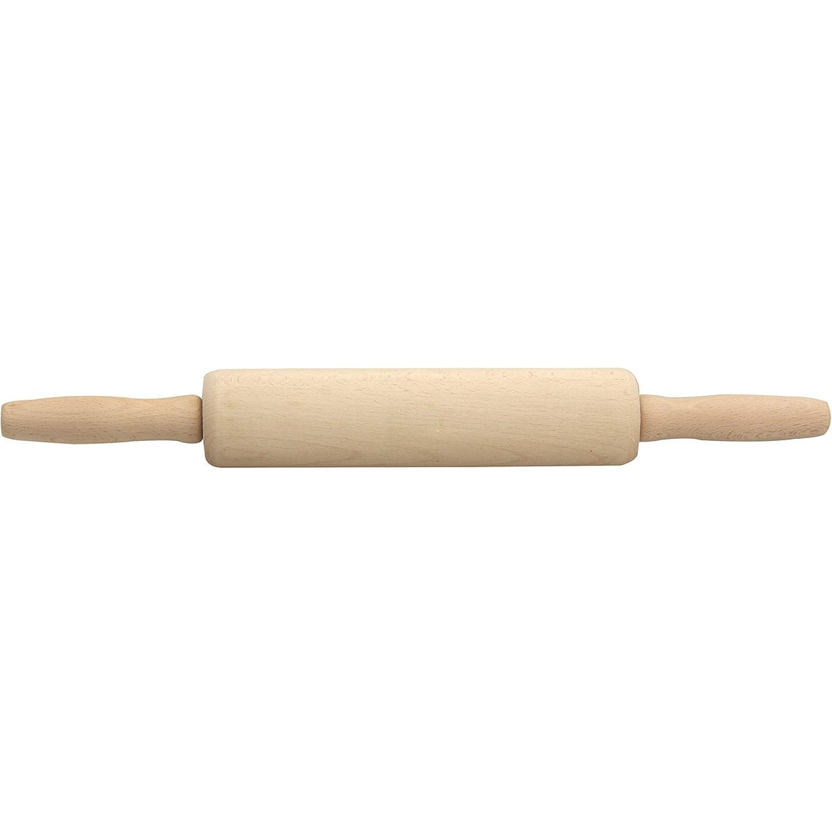 Apollo Wooden Rolling Pin Brown 43cm 9104 | Solid Natural Wood Dough Roller for Baking | Smooth Finish | Comfortable Handles