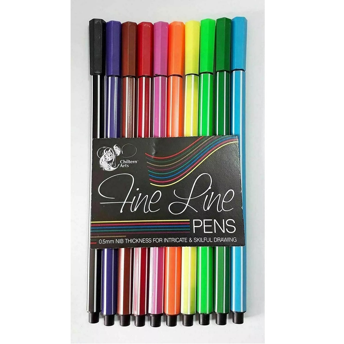 Chiltern Arts Fine Line Pens Assorted 0.5mm Nib Pack of 10 ATS1176