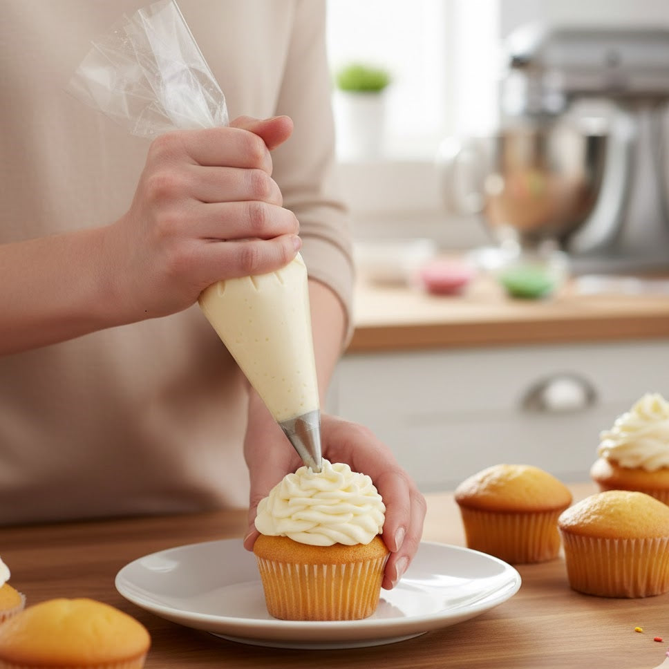 151 Queen of Cakes Disposable Icing Bags Clear Large Pack of 20 QC1117 | For All Icing and Cake Decorating | For Use With or Without Decorating Nozzles