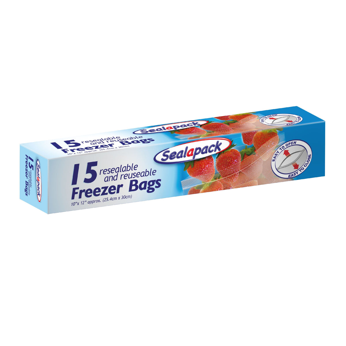151 Sealapack Freezer Bags Transparent 10-Inch x 12-Inch Pack of 15 SAP1052A | Resealable and Reusable | Easy to Open | Easy to Close