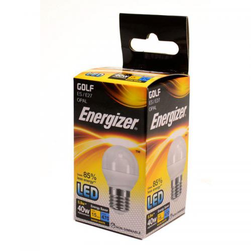 Energizer ES-E27 Opal LED Light Bulb White S8839 | Warm White | 5.9W | 40W Replacement | 470 Lumens | 15-Year Lifespan | Energy Saver | Non Dimmable