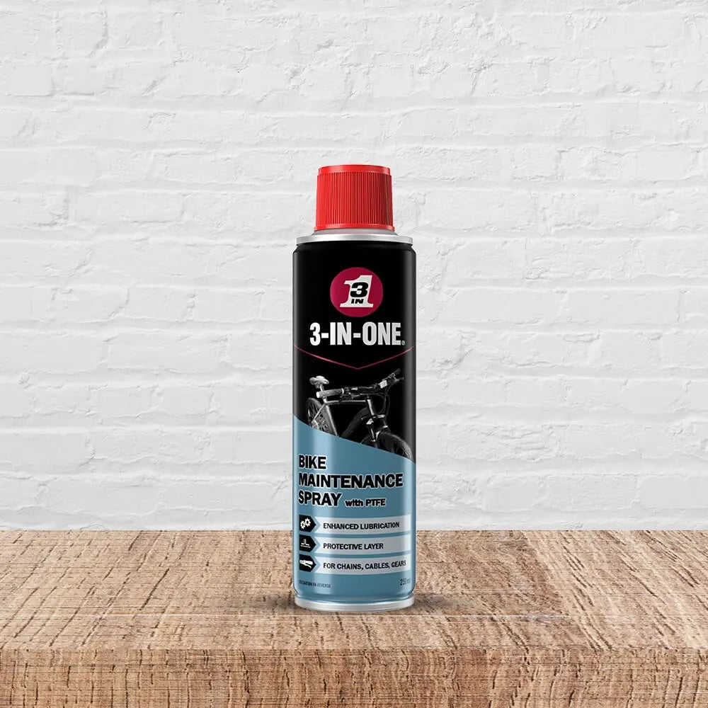 3-In-One Bike Maintenance Spray with PTFE Multicoloured 250ml 44429 | Lubricates | Protects Layer | Long-Lasting Protection | Ideal for Bicycle Chains-Gear Mechanisms and Cables