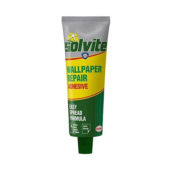 Solvite Wallpaper Repair Adhesive Multicoloured 56g 2713277 | Extra Strong | Paste for Tears-Seams and Edges | Easy Spread Formula
