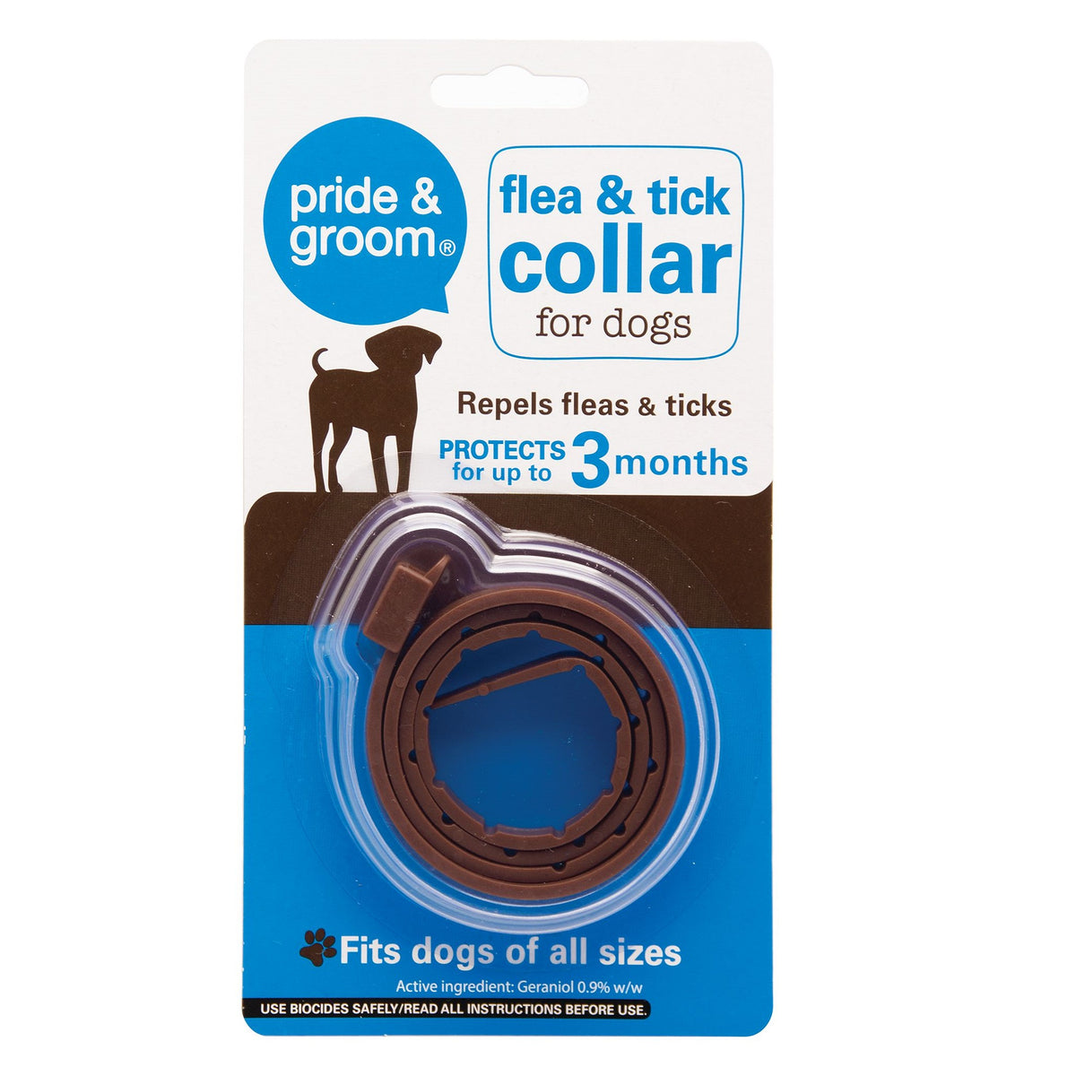 151 Pride And Groom Flea And Tick Collar For Dogs Brown PG007 | Repels Fleas and Ticks | Protects for upto 3 Months | Fits Dogs of All Sizes