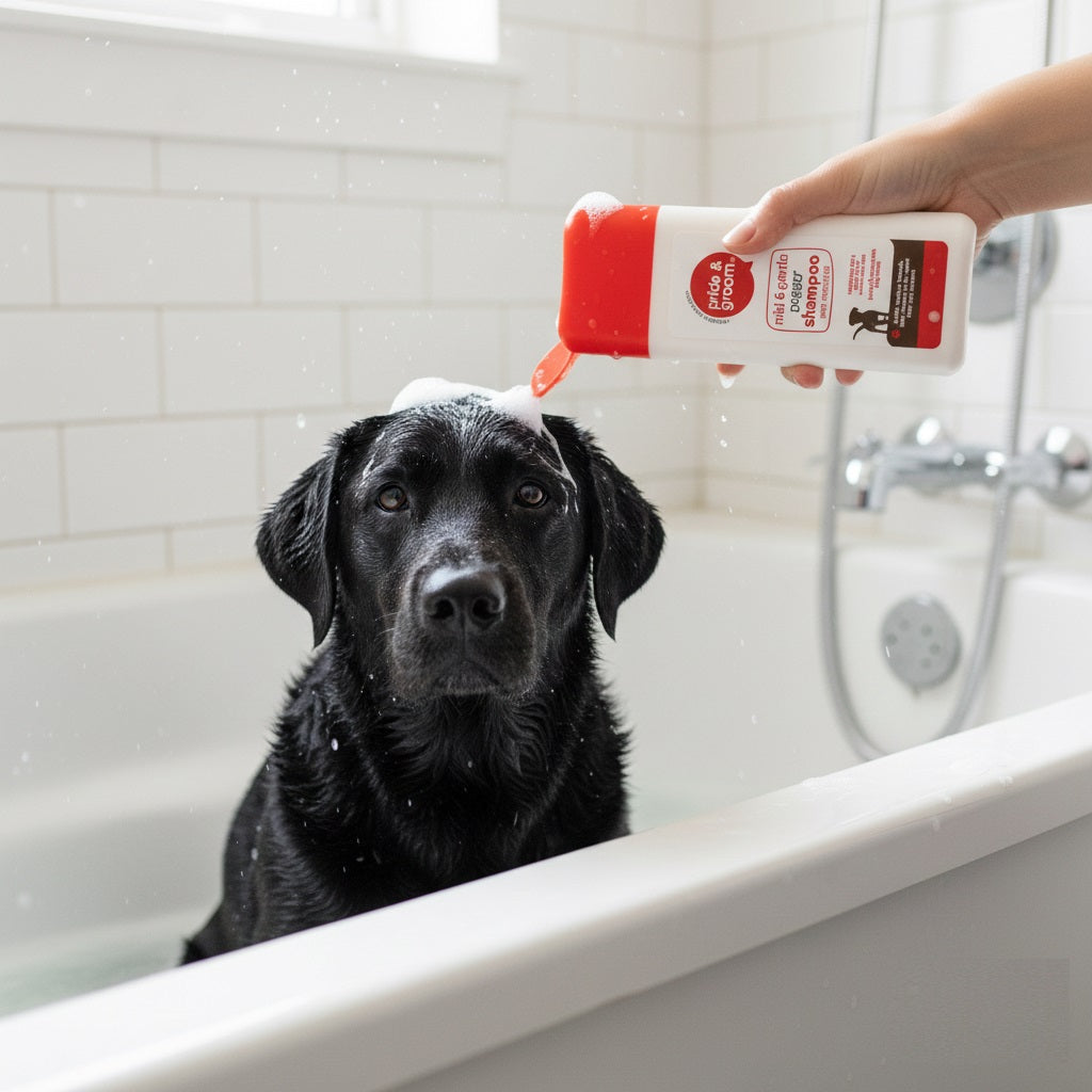151 Pride and Groom Cherry Fragrance Shed Control Medicated Doggie Shampoo 300ml PG1008A | Helps Control Excess Shedding and Revitalises-Softens and Shines Pet Skin and Coat