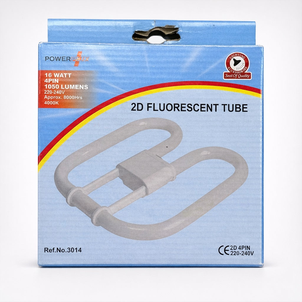 PowerPlus 2D Fluorescent Tube White 3014 | 16W | 4 Pin | 1050 Lumens | Cool White 4000K | 220-240V | Long lasting LED Technology | Offers Up to 8000Hrs