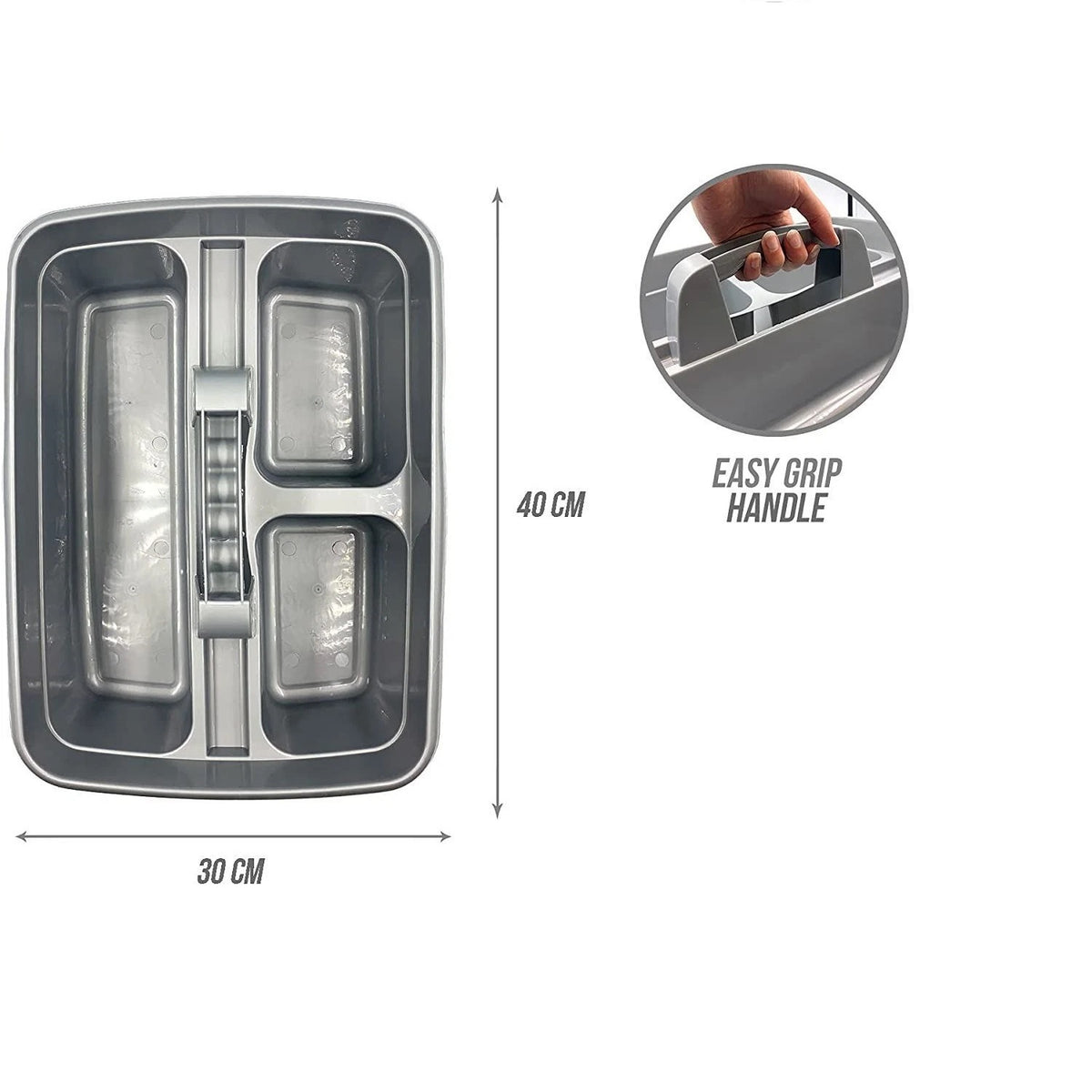 Deluxe Heavy Duty Plastic Cleaning Caddy Assorted 30cm x 40cm PB1015-S | Easy Grip Handle | Multi Compartment Tray | Storage Tray
