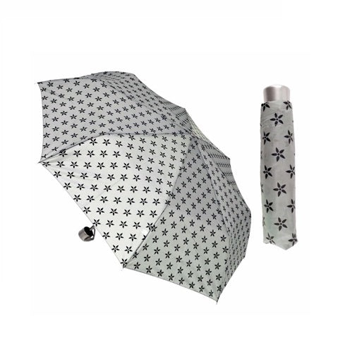 Drizzles Compact Folding Umbrella Black and White Pack of 1 UU0118A | Assorted Designs | Lightweight | Windproof Rain Umbrella