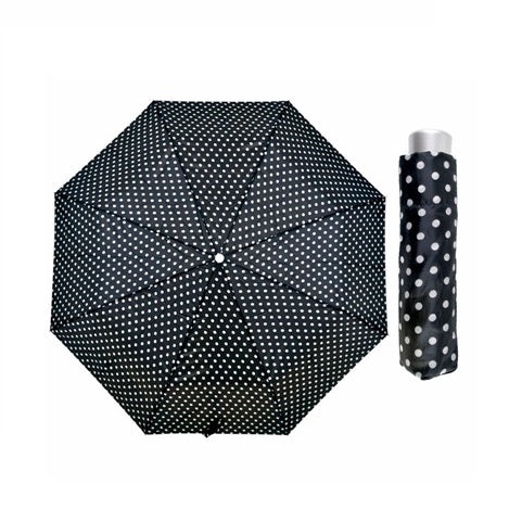 Drizzles Compact Folding Umbrella Black and White Pack of 1 UU0118A | Assorted Designs | Lightweight | Windproof Rain Umbrella