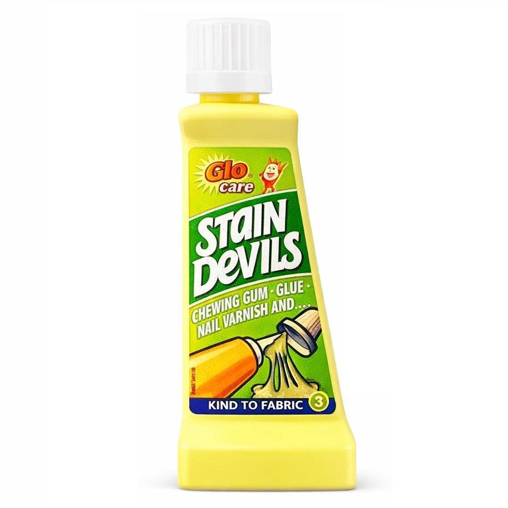 Glo Care Stain Devils No.3 Stain Remover Yellow 50ml 6564 | Removes Chewing Gum-Glue and Nail Varnish | Kind to Fabric