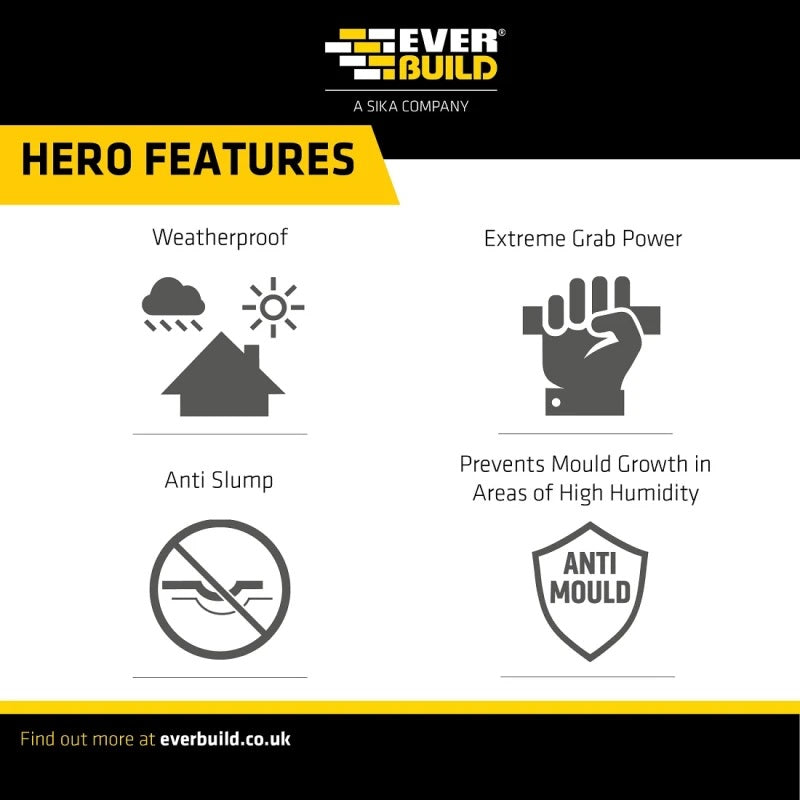 Everbuild Stixall Extreme Power Adhesive and Sealant Clear 80ml 483124 | Multi Purpose Bonding Glue | Waterproof | High Strength Fixing Adhesive | Seals Virtually Everything