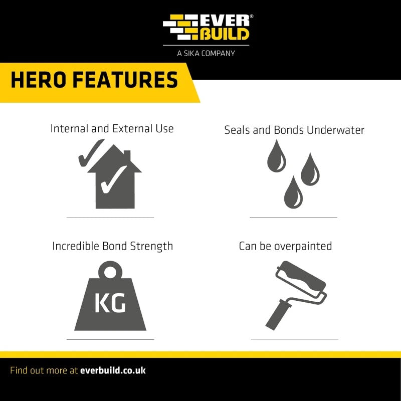 Everbuild Stixall Extreme Power Adhesive and Sealant Clear 80ml 483124 | Multi Purpose Bonding Glue | Waterproof | High Strength Fixing Adhesive | Seals Virtually Everything