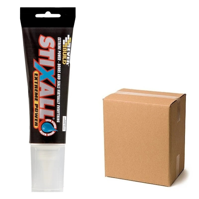 Everbuild Stixall Extreme Power Adhesive and Sealant Clear 80ml 483124 | Multi Purpose Bonding Glue | Waterproof | High Strength Fixing Adhesive | Seals Virtually Everything