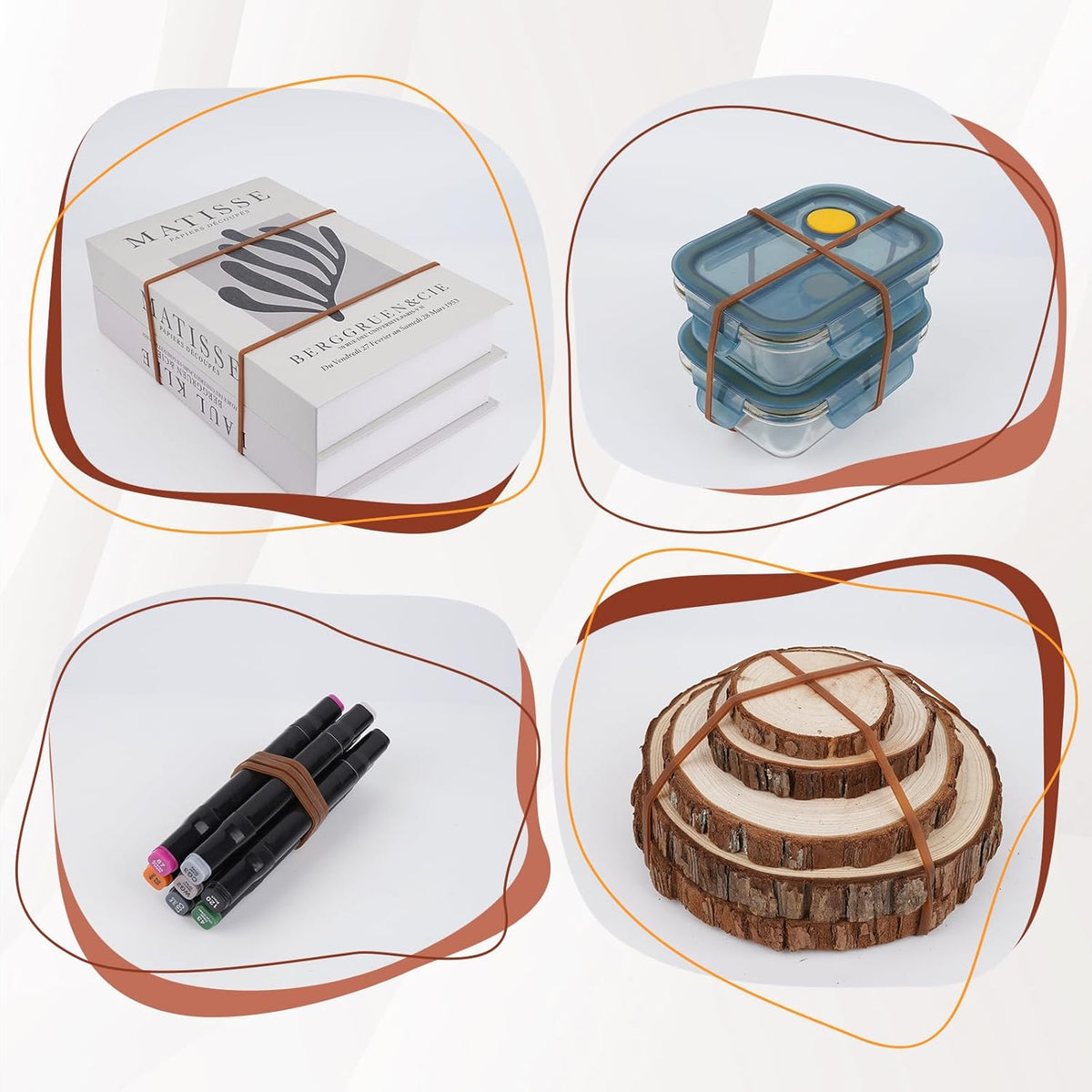 Anker Stationery Heavy Duty Elastic Bands Brown EBAN-3 | Strong Stretch Rubber Bands | For Office-School and Home Use