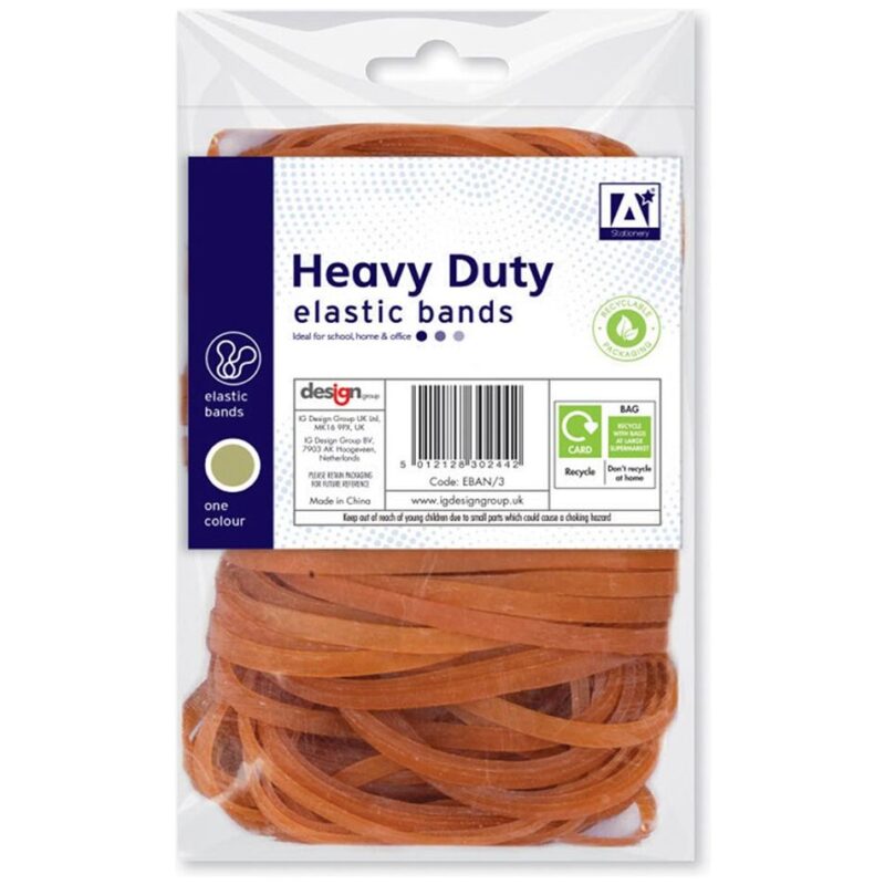 Anker Stationery Heavy Duty Elastic Bands Brown EBAN-3 | Strong Stretch Rubber Bands | For Office-School and Home Use