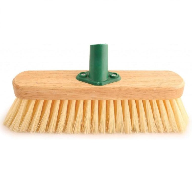 Bentley PVC Broom Brush Head Assorted 11-Inch COP01-C | Wooden Block | Stiff Bristles | Indoor Outdoor Sweeping