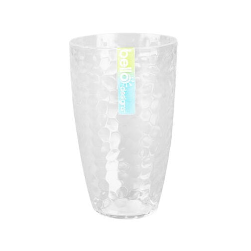 Bello Tall Glass Tumbler Dimple Range Clear Pack of 1 AM3201 | Textured Drinking Glass | For Water-Juice-Iced Coffee and Beer