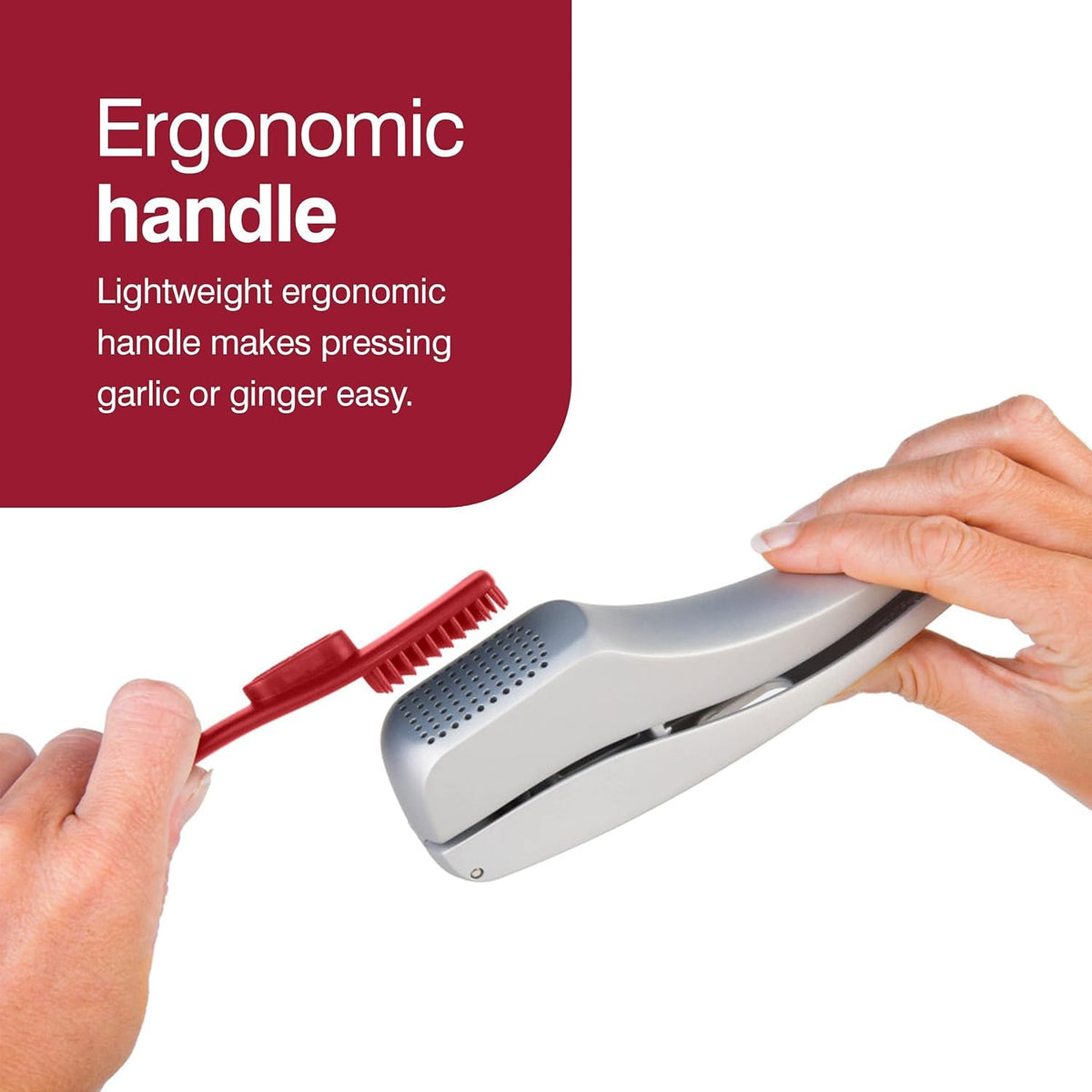 Zyliss Susi 3 Garlic Press Silver E12150 | No Peel | Large Hopper | Non-Stick Coating | Ergonomic Handle