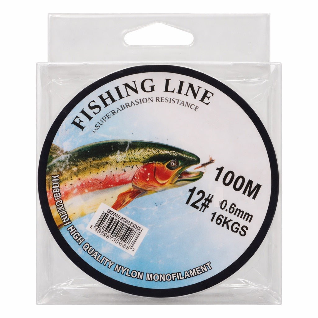 Fishing Line Nylon Monofilament Silver 100Mtr 4298 | High Abrasion Resistance | Line Weight 16Kg
