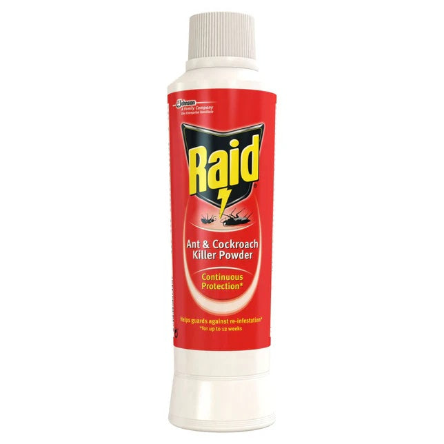 Raid Ant and Cockroach Killer Powder Red and White 300g 85222 | Continuous Protection | Up to 12 Weeks | Guards Against Re-infestation | Long Lasting Pest Control | Home Pest Defence Powder