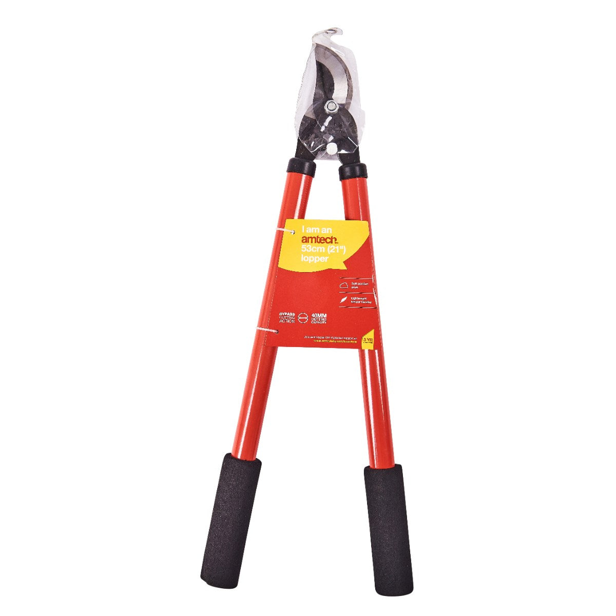 Amtech lopper Red and Black 21-Inch U2925 | Soft Comfort Grips | Lightweight Tubular Handles | 40mm Cutting Capacity