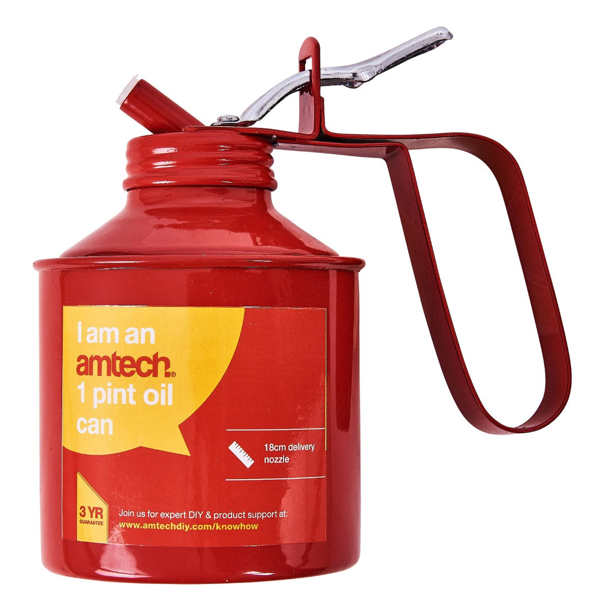 Amtech Oil Can Red 1 Pint 18cm Delivery Nozzle J2100