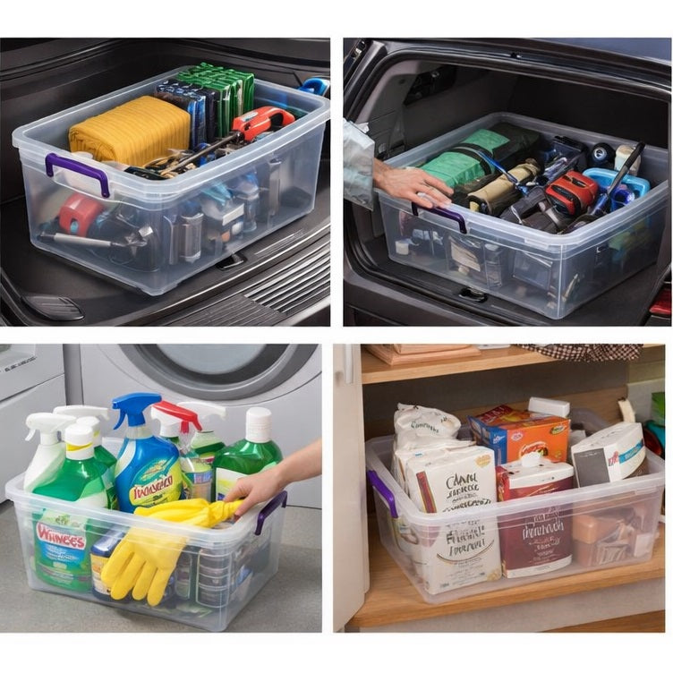 Hobby Life Multi-Box No.7 Plastic Storage Box Clear 40Ltr 021108 | With Lid and Locking Side Clips | Utility Storage Bin | Organising Container 021108