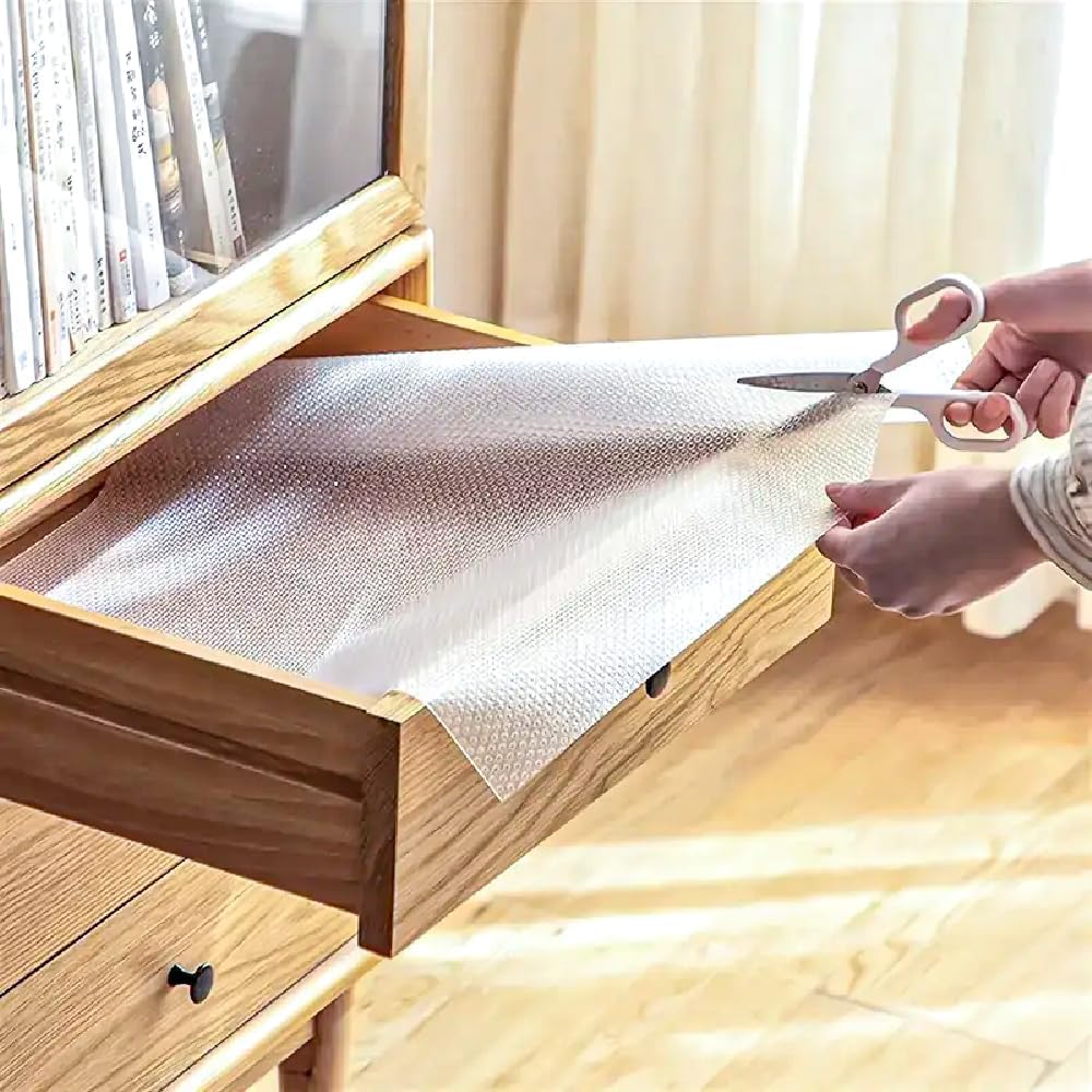 Adorn PVC Drawer Liner Roll White 30cm x 100cm AE002A | Non Slip Protective Shelf and Cabinet Mat | Cabinet Liner Roll | Kitchen Drawer Liner | Cabinet Shelf Mat Roll