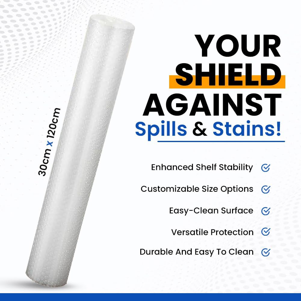 Adorn PVC Drawer Liner Roll White 30cm x 100cm AE002A | Non Slip Protective Shelf and Cabinet Mat | Cabinet Liner Roll | Kitchen Drawer Liner | Cabinet Shelf Mat Roll