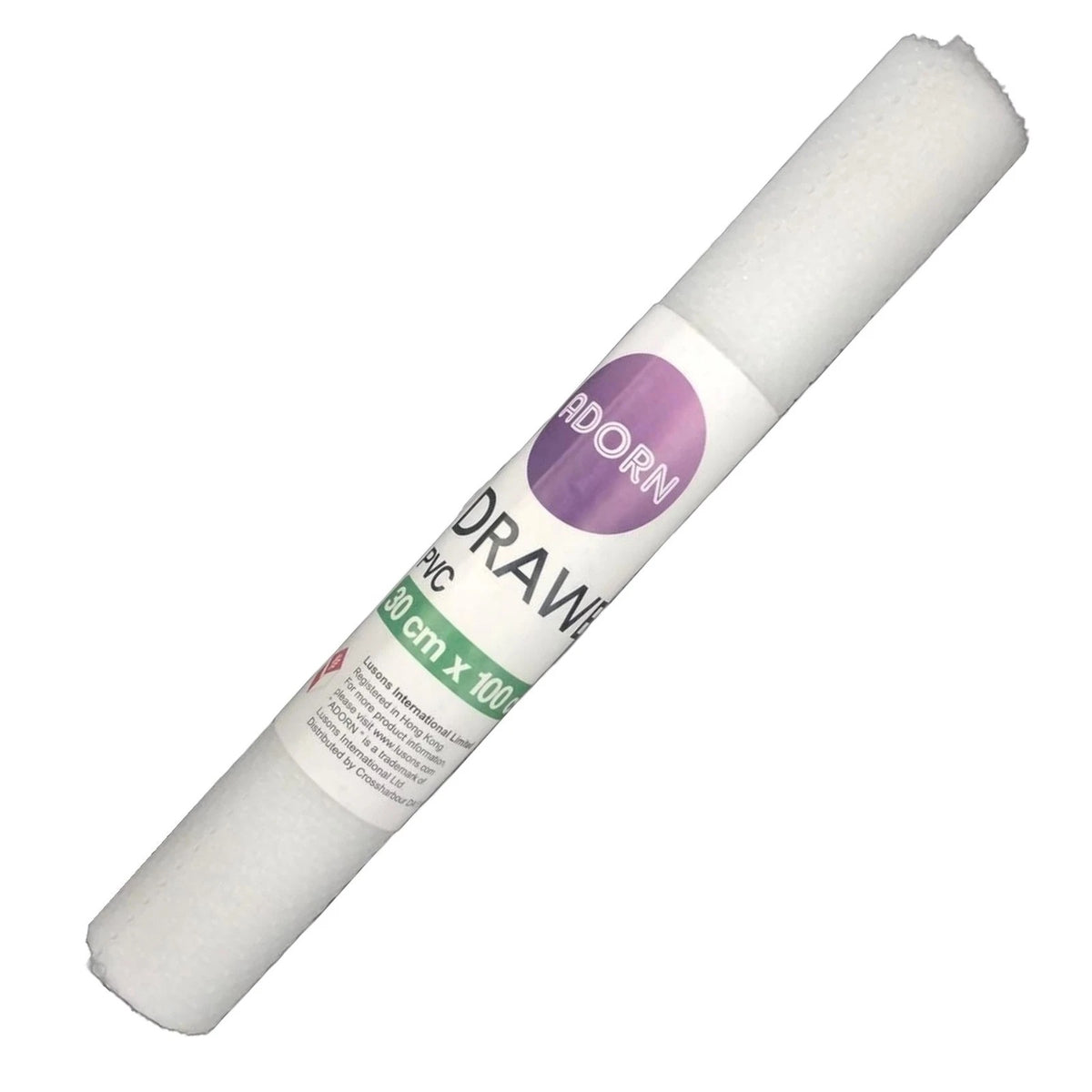 Adorn PVC Drawer Liner Roll White 30cm x 100cm AE002A | Non Slip Protective Shelf and Cabinet Mat | Cabinet Liner Roll | Kitchen Drawer Liner | Cabinet Shelf Mat Roll
