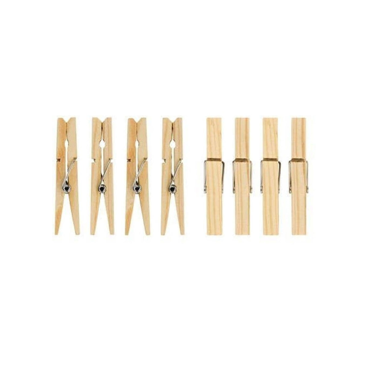 Natural Wooden Multipurpose Clothes Pegs Beige Pack of 36 RD7317 | With Strong Metal Spring | For Indoor Outdoor Use | Laundry and Craft Clips